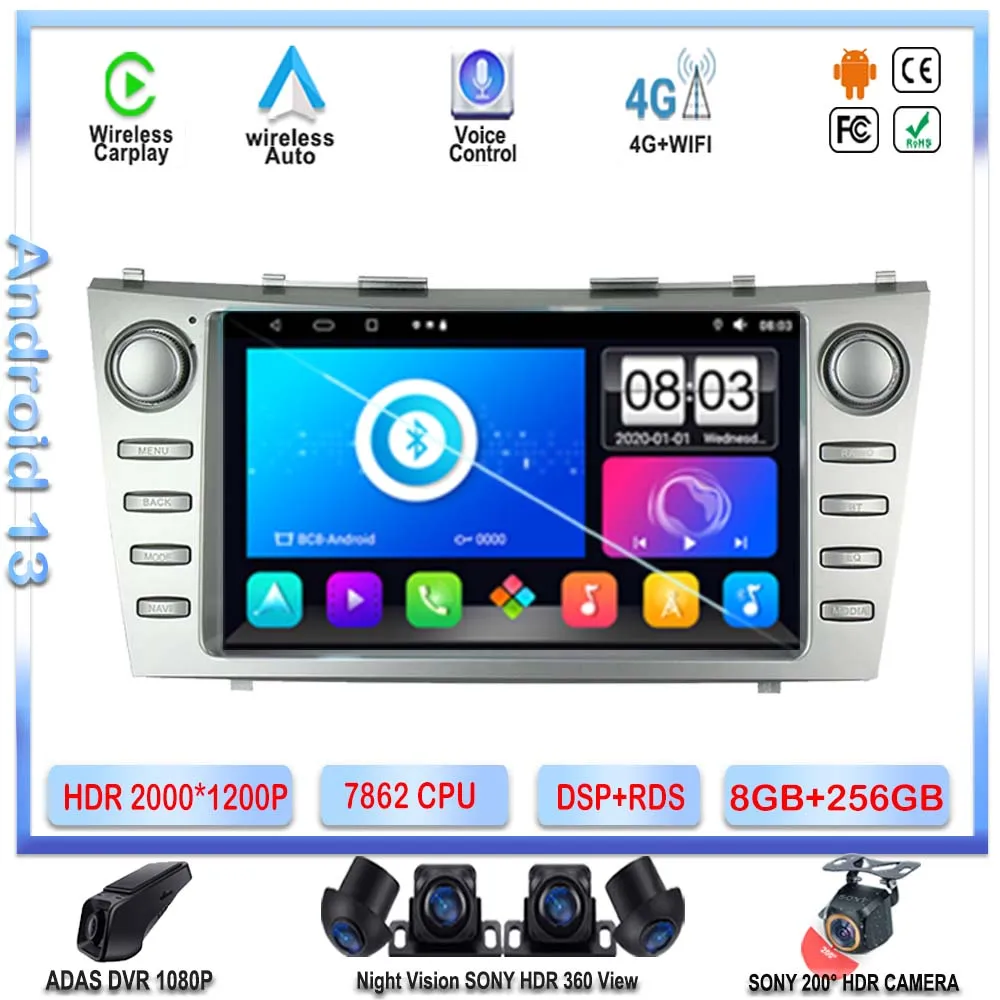 7862 Cpu Android 13 Voor Toyota Camry 2006 2007 2008 2009 2010 2011 Auto Radio Dvd Navigatie Gps Multimedia Speler Stereo 2 Din