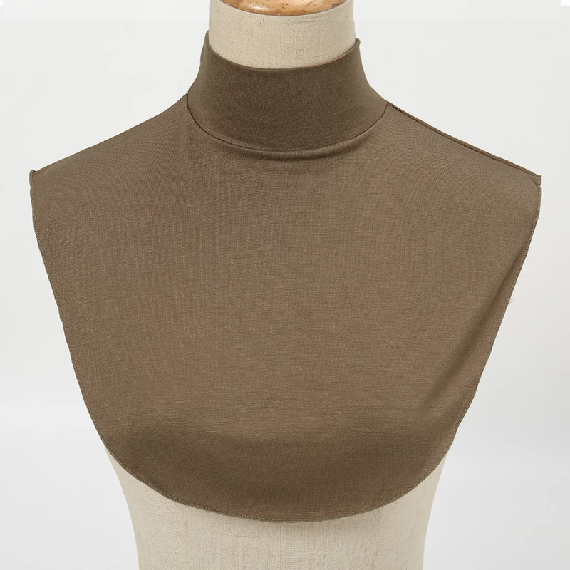 Winter Modal High Neck Gefälschte Kragen Frauen Einfarbig Mode Warme Abnehmbare Kragen Elastische Jersey Rollkragen – Detail 9