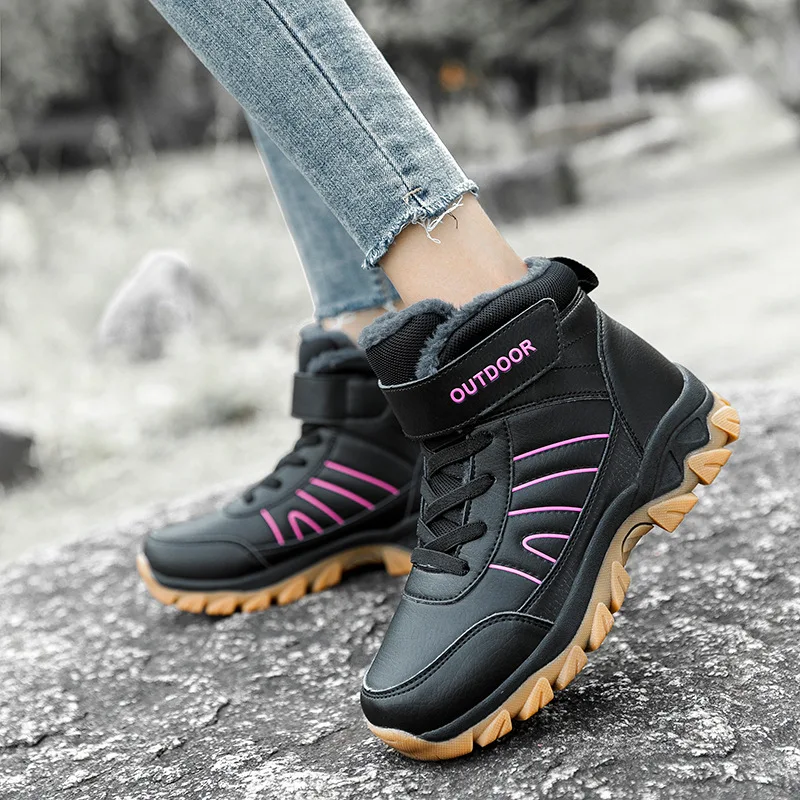 

2024 Women's Snow Boots Comfortable Hiking Boots Warm Ankle Boots Women Winter Thickened Fluff Ladies Shoes Chunky Botas Mujer