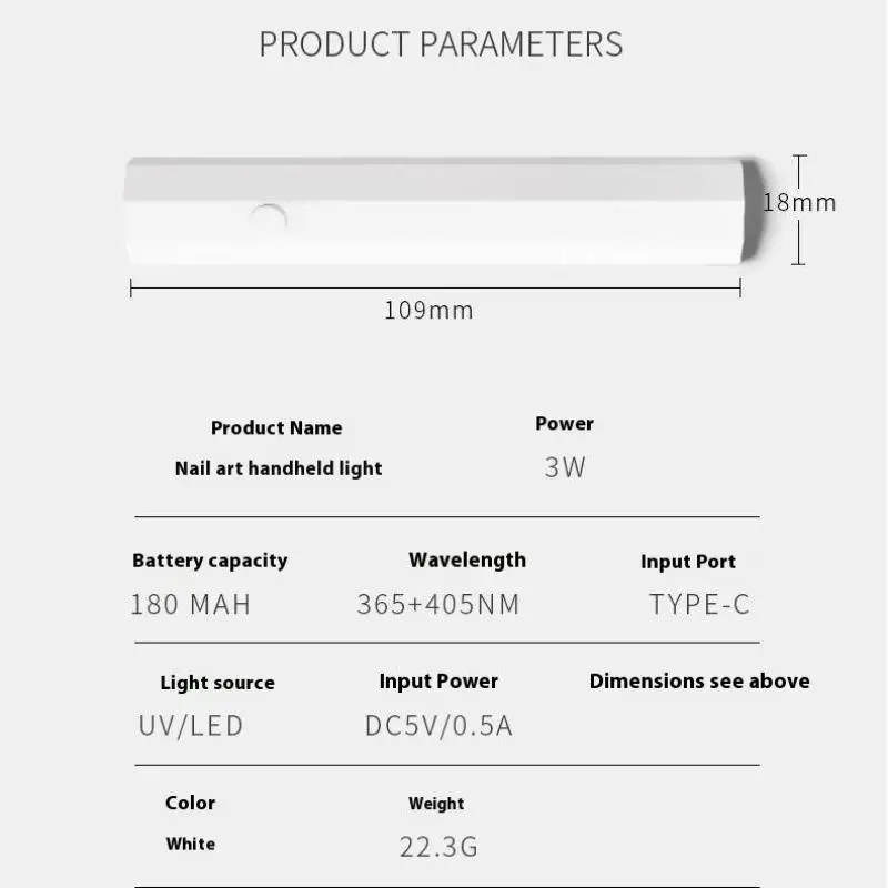 1 Juego de máquina secadora de uñas recargable, lámpara Led Uv para uñas, pantalla de sincronización, Mini lámpara de uñas de mano, linterna familiar de secado rápido