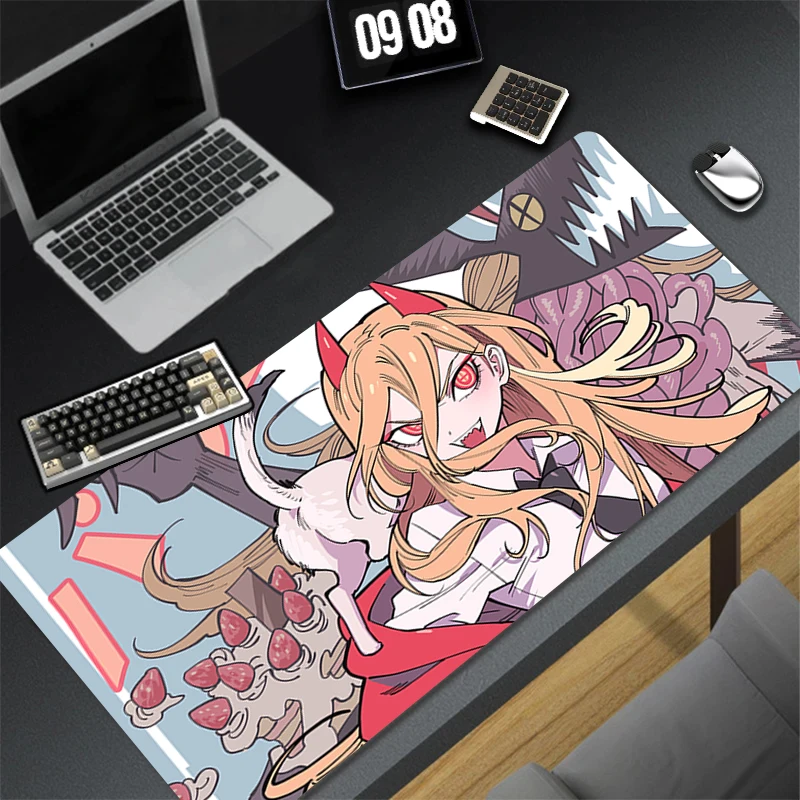 

Computer Gaming Accessories Mousepad Office PC Mouse Pad Cute Keyboard Pad Desk Decoracion C-chainsaw Man Power Anime Desk Mat