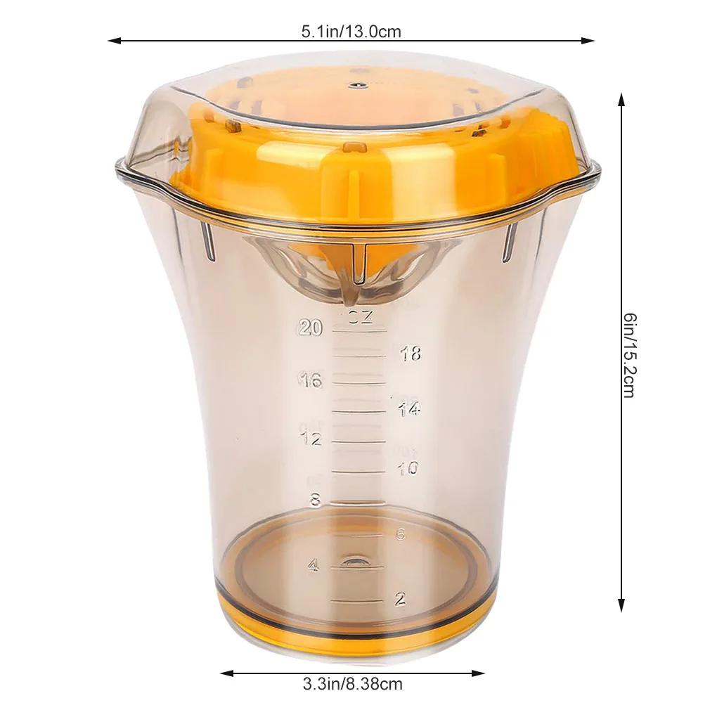 Manual Juicing Cup 2 in 1 Citrus Juicer Lemon Orange Fruit Hand Squeezer Plastic Measuring Cup