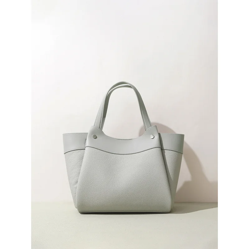 

Простая сумка из коровьей кожи для мамы и дочки, большая вместимость, одно плечо, ретро, легкая роскошь, натуральная кожа для женщин, сумка