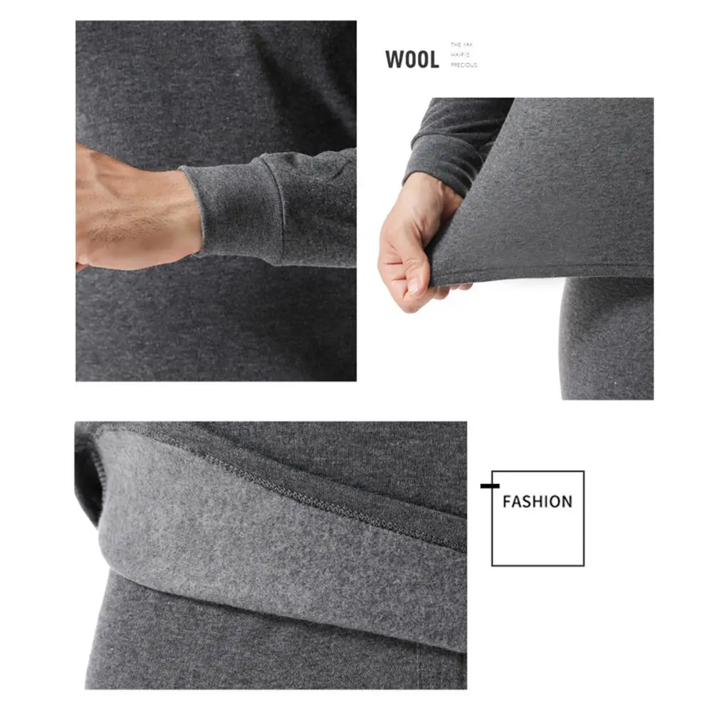 Thermal Clothes Underwear Set for Men Soft Fleece Lined Long Johns Set Men\'s Top & Bottom Set Winter Cold Weather Thermal Clothe