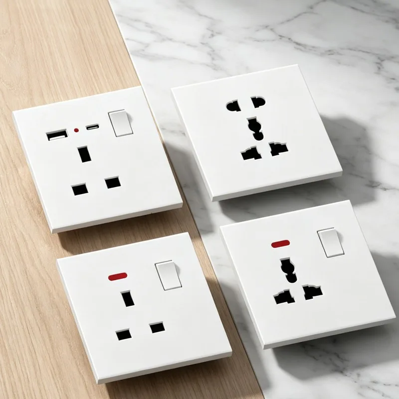 Classic Matte White Rocker Light Switch Ultra Slim Flame Retardant Easy Clean Modern Minimalist Plastic Wall Panel Home Decor