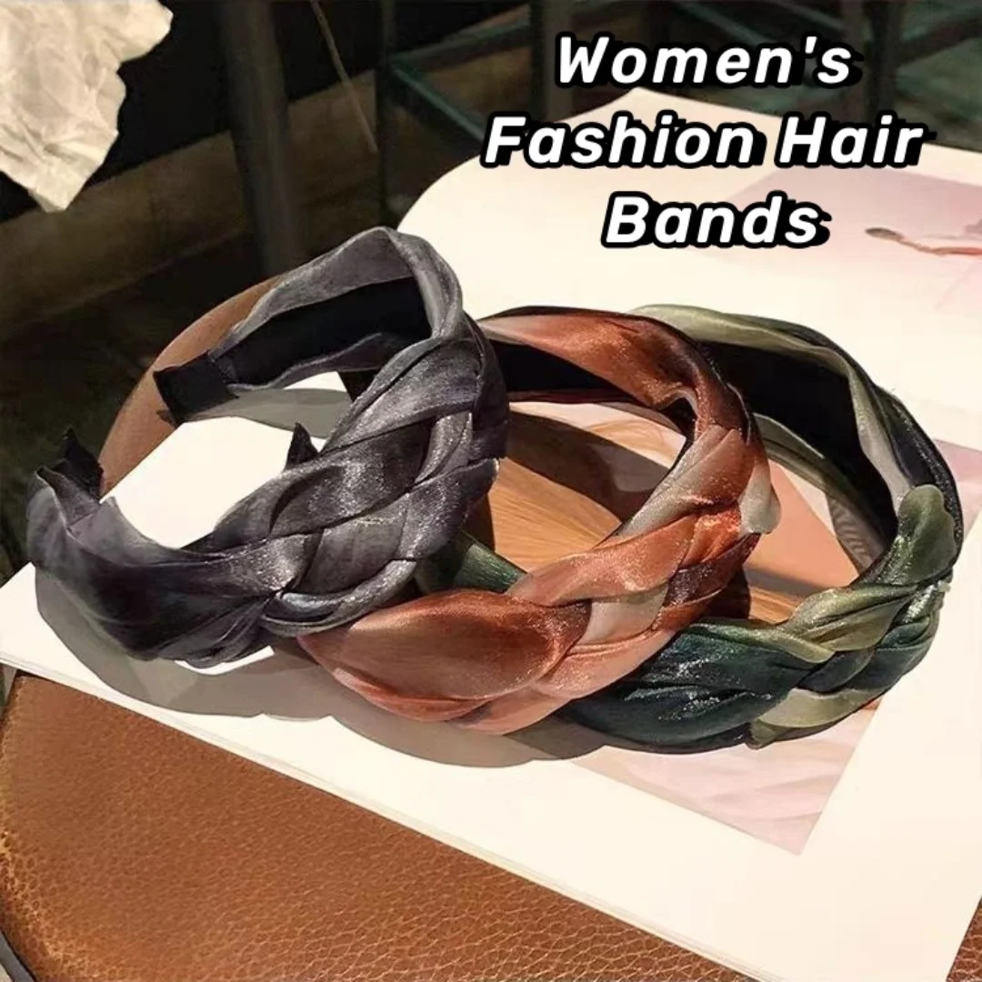 

Ободок для волос с градиентом Женский, широкая повязка на голову с блестящими сетчатыми вставками, аксессуар на голову
