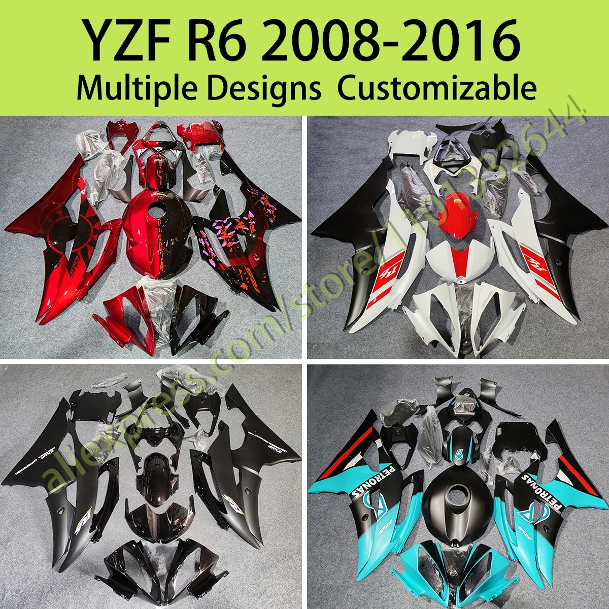 

Fairing Kit YZFR6 2008 2009 2010 2011 2012 2013 2014 2015 2016 Motorcycle Plastic Injection Body Set Fairings for Yamaha YZF R6