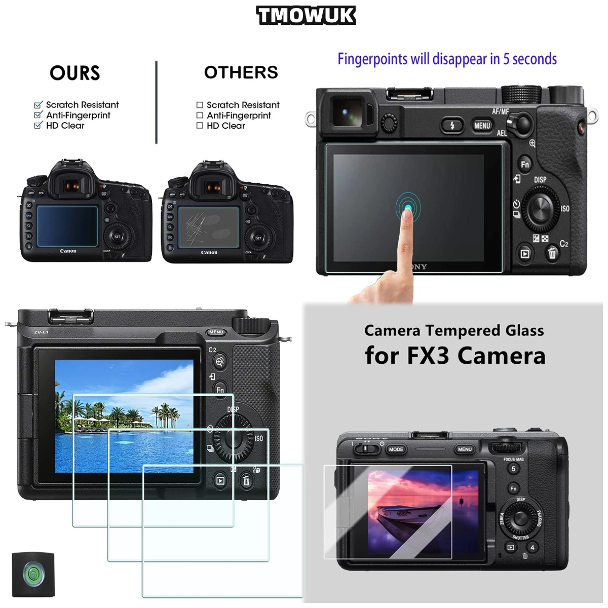 

For A7S3 A7R3 A7RM3 A7RMII A7MII A7MIII A7C 9H Tempered Glass LCD Screen Protector Film Bubble-Free