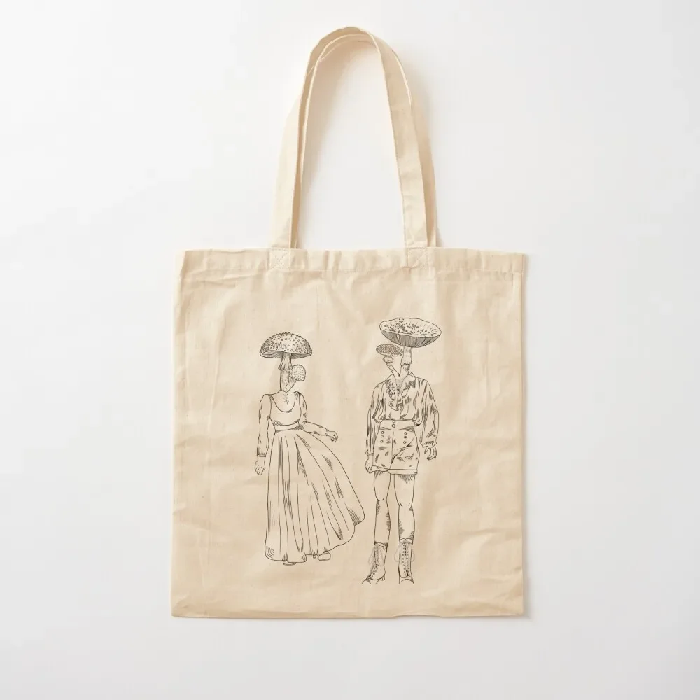 

Mushroom dame and gentleman Tote Bag tote bag women reusable grocery bags Cloth bags Portable shopping bag