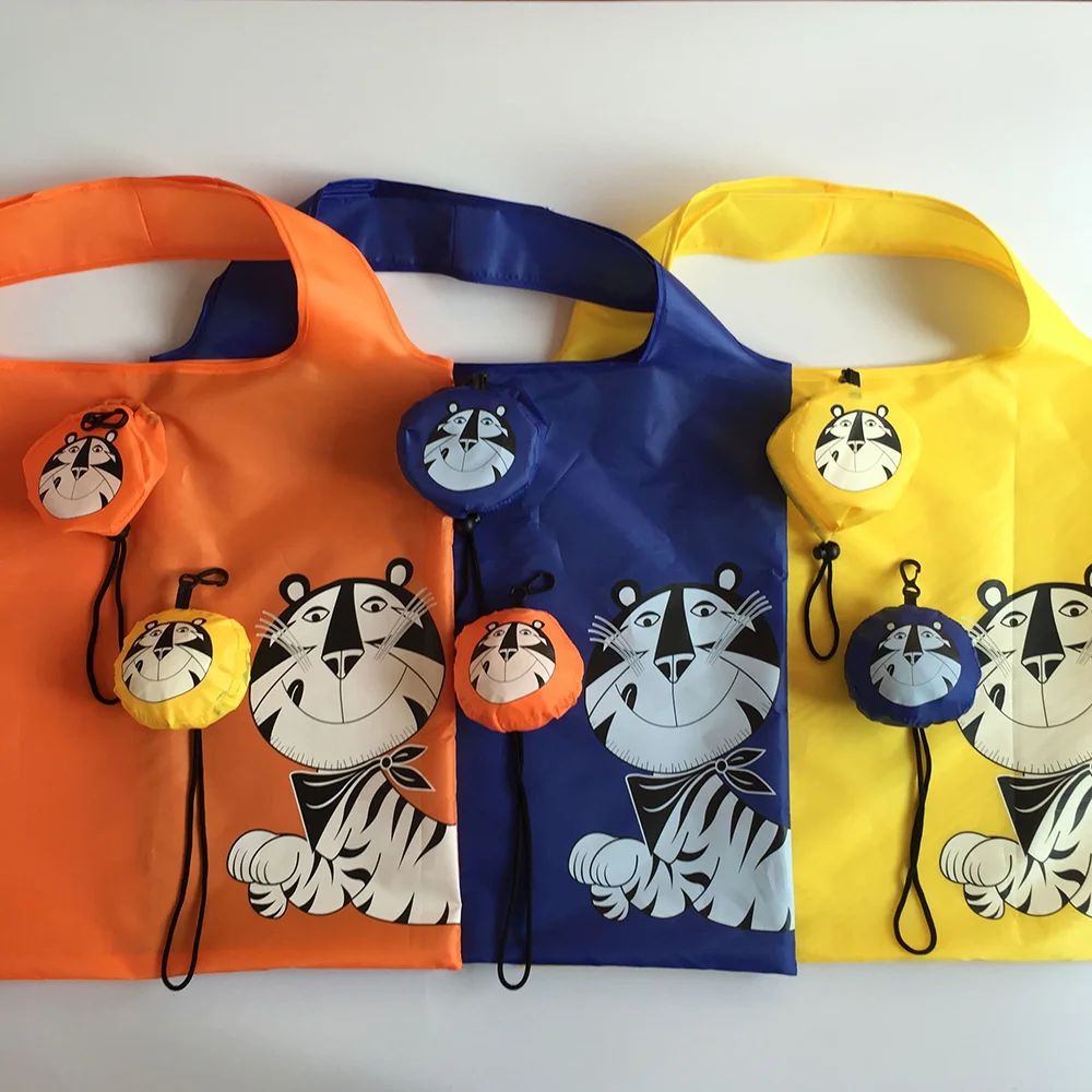 

Vivid Snail Animal Polyester Foldable Shopper Bag with Drawstring Recycled Heave Duty Durable Storage Tote Bag for Advertising