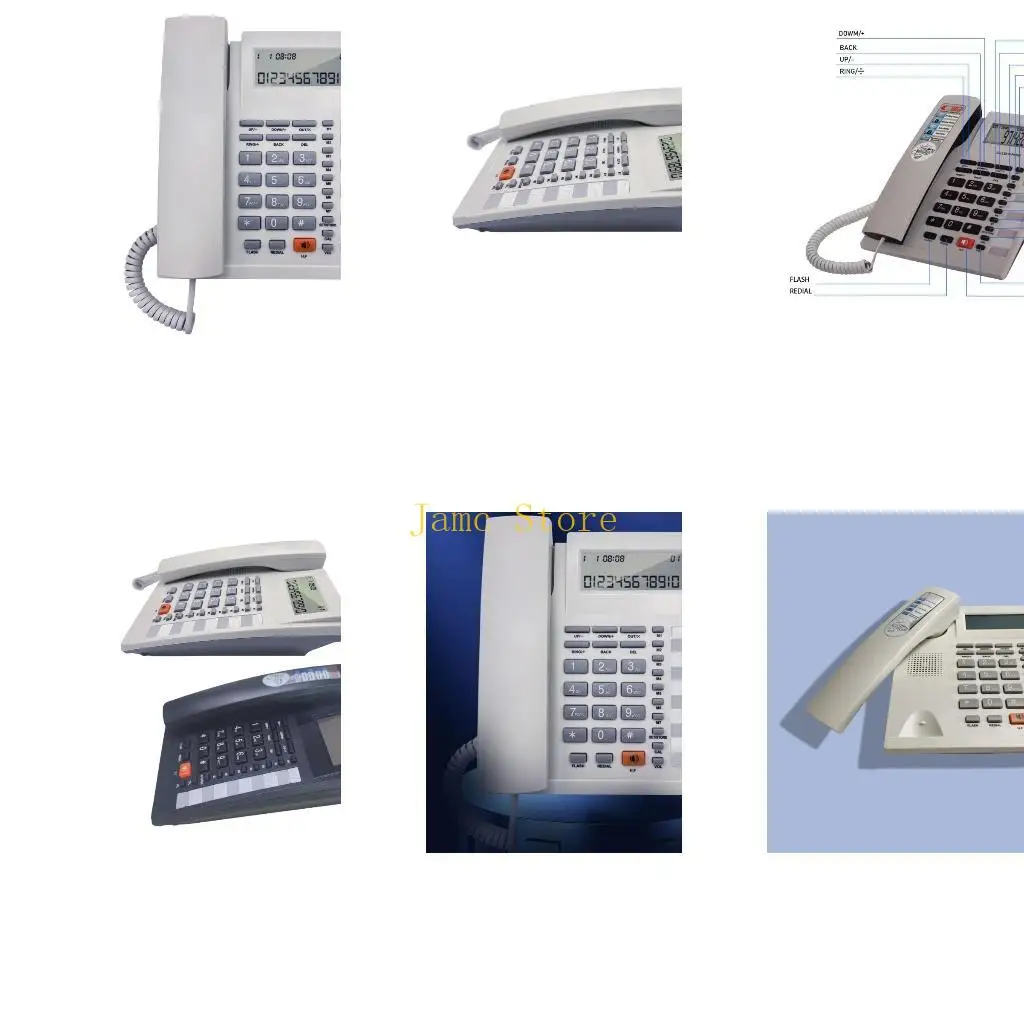 LX0B Corded Telephone Desktop Landline Telephone with Caller Display for Front Desk