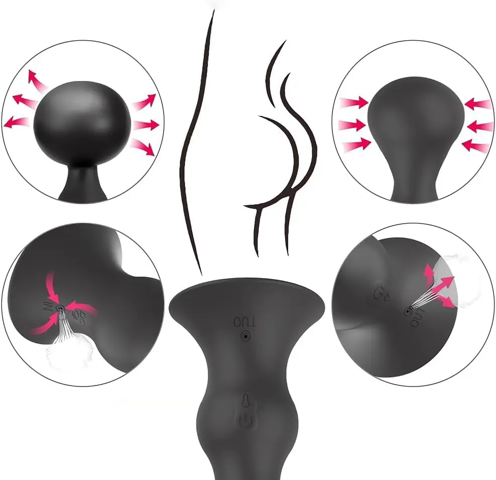 vibrerende buttplug opblaasbaar prothetisch verband, prostaatstimulator met afstandsbediening, 10 vibratiemodi, oplaadbare vibrator