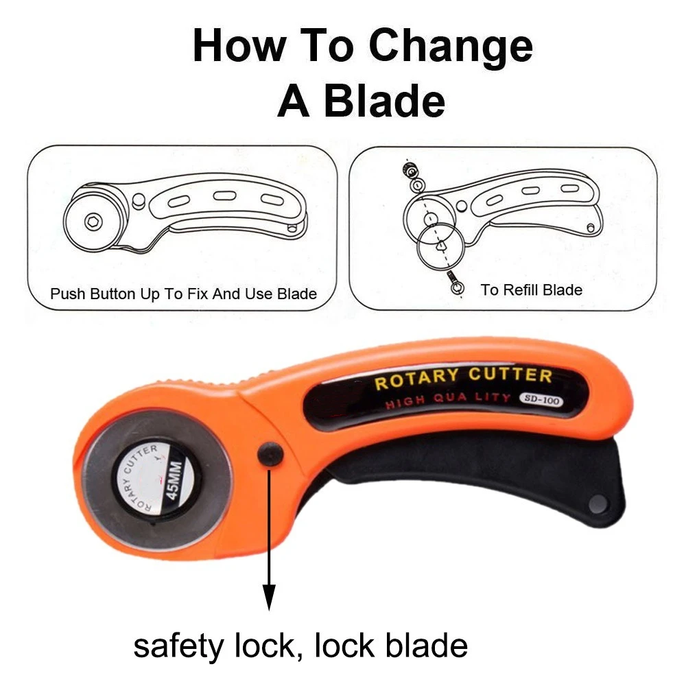 

45mm Round Wheel Rotary Cutter DIY Tool Handmade Fabric Cutting Knife Efficient cutting Ergonomic Cutting Tools Leather Craft