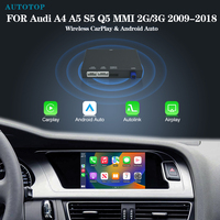 AUTOTOP Wireless CarPlay Android Automatic Converter Box For Audi A4 B8 A5 Q5 S5 MMI 3g 2009-2018 Mirror Link Rearview GPS WIFI