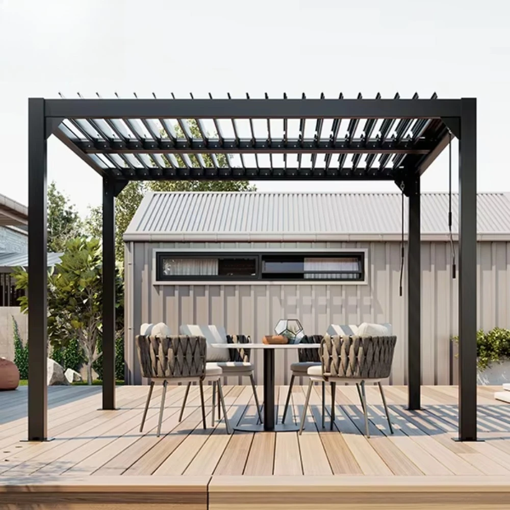 

Large Aluminum Pergola Outdoor Sunshade Canopy, Multifunctional Carport Patio Shelter for Garden Backyard Rest Space