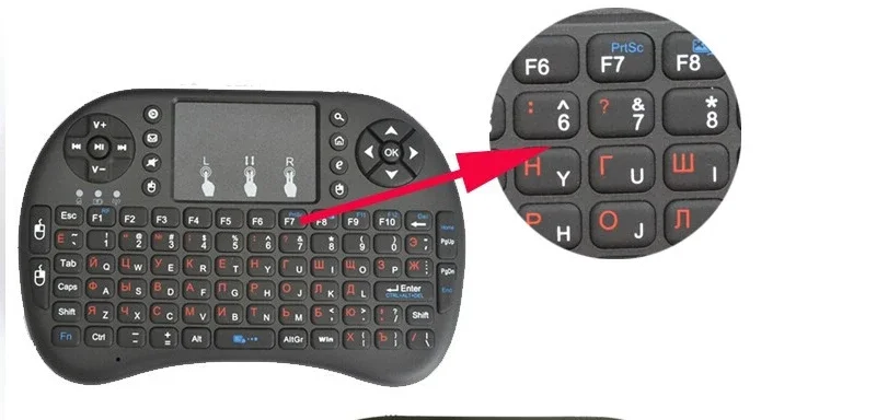 I8 Russische Engelse Versie 2.4Ghz Draadloze Toetsenbord Luchtmuis Met Touchpad Handheld Werk Voor Android Tv Box Mini Pc
