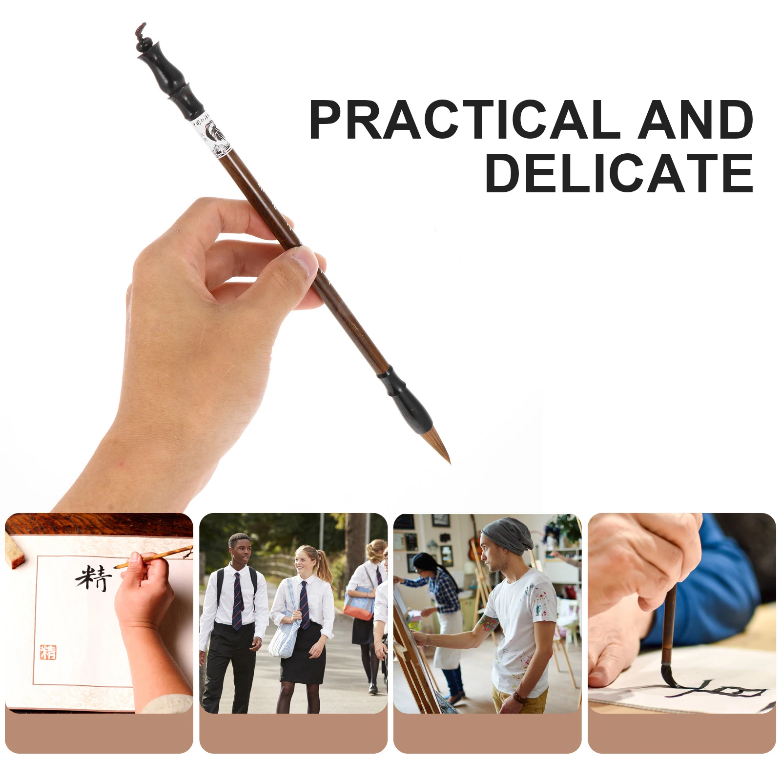 

9 pcs Calligraphy Brush Set Light Brown Chinese Calligraphy Pens For Painting Drawing Art Design Writing Stationary Multipurpose