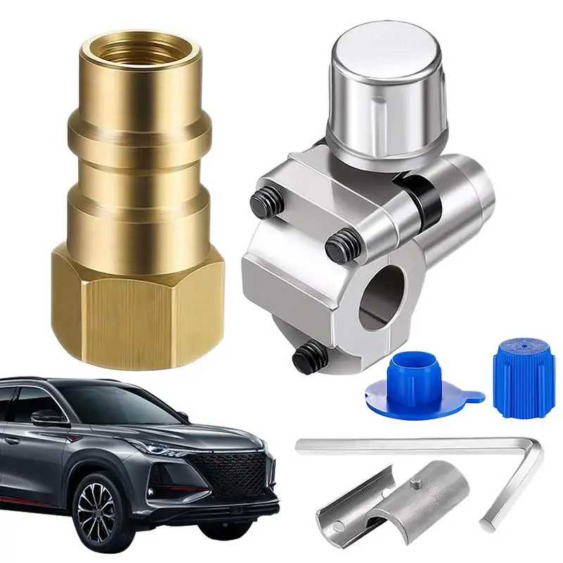 

Car Refrigerant Adapter Air Conditioner Refrigerant Angled Ball Valve Puncture R134a Dispenser AC Refrigerant Adapter Tools Auto