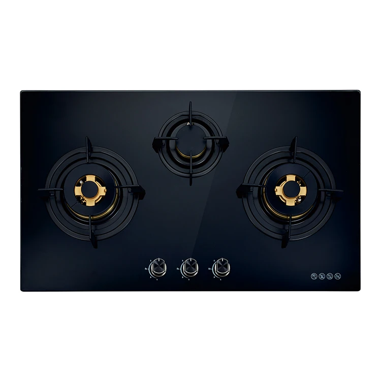 

Black High Temperature Tempered Glass Built-in Gas Cooktop