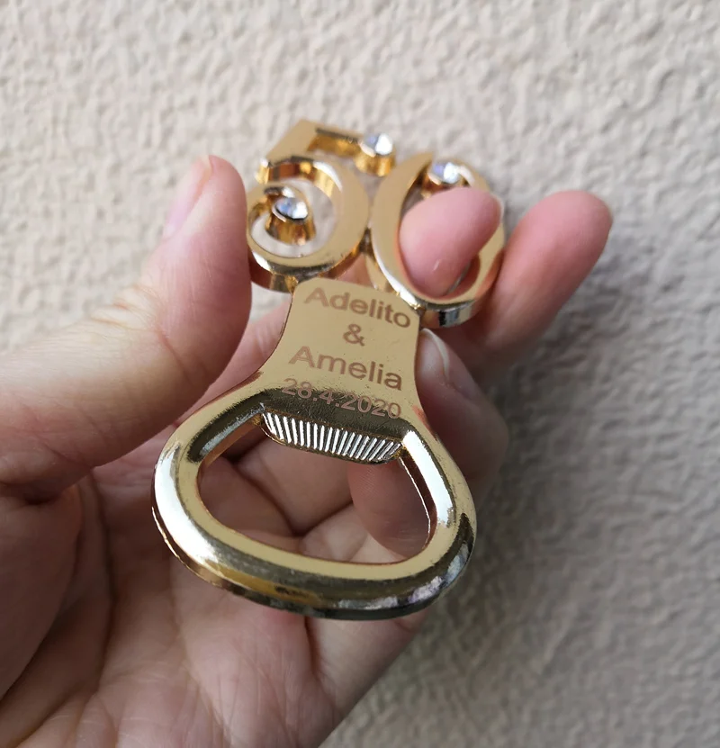 20 stücke Boxen Jahrestag Dekoration Geschenke Goldene 50 Jahr Flasche Opener für 50th Geburtstag Hochzeitstag Partei Liefert – Detail 16