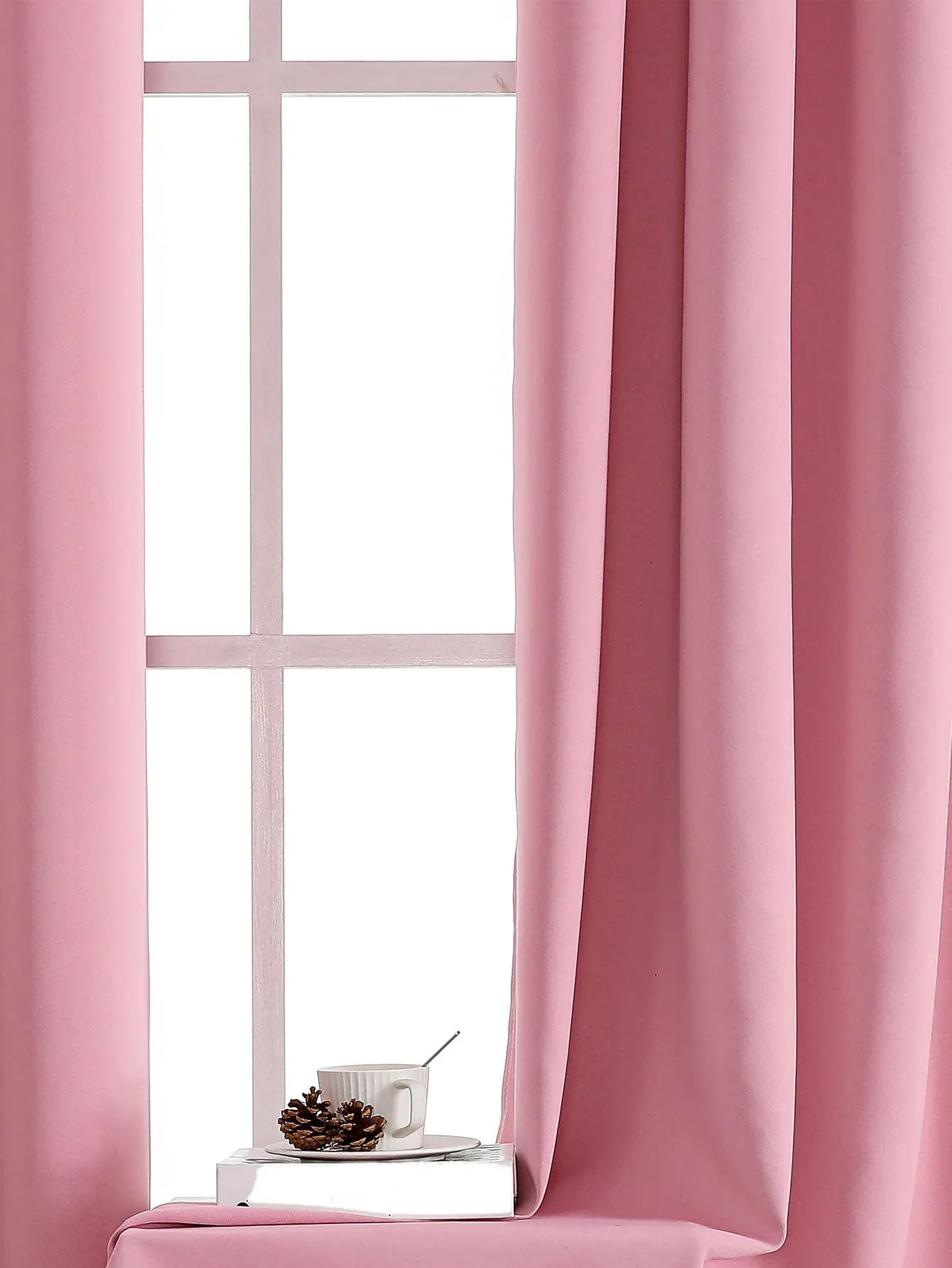 1pc Solid Color Polyester Curtain, 100% Blackout Curtains,  Curtains for Kitchen, Dining, Living Room, Bedroom