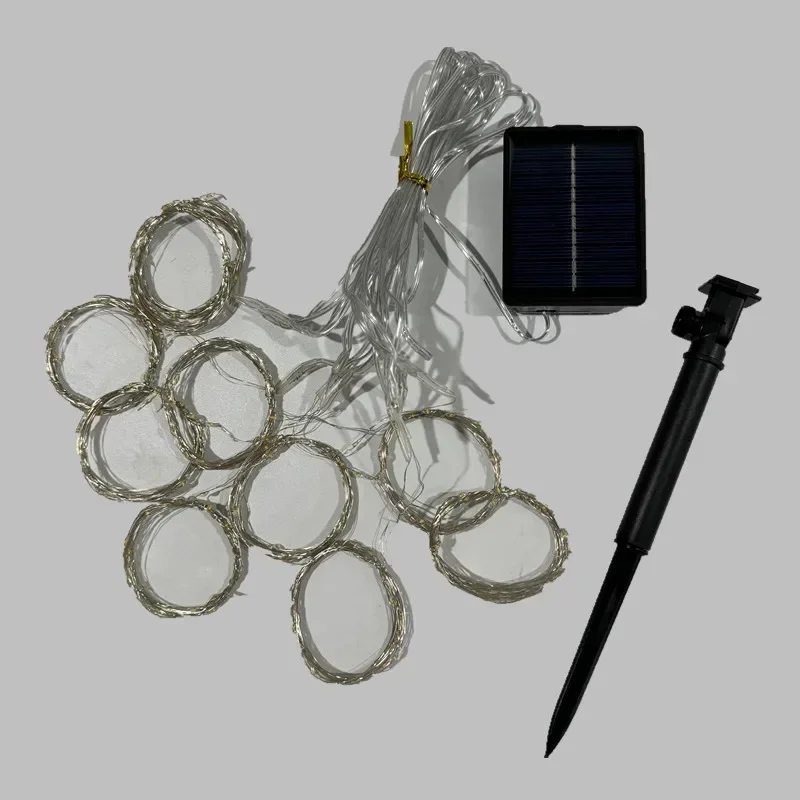 في الهواء الطلق ستارة تعمل بالطاقة الشمسية LED سلسلة أضواء السنة الجديدة عيد الميلاد المشهد ديكور فناء جو ضوء عطلة حديقة الخفيفة