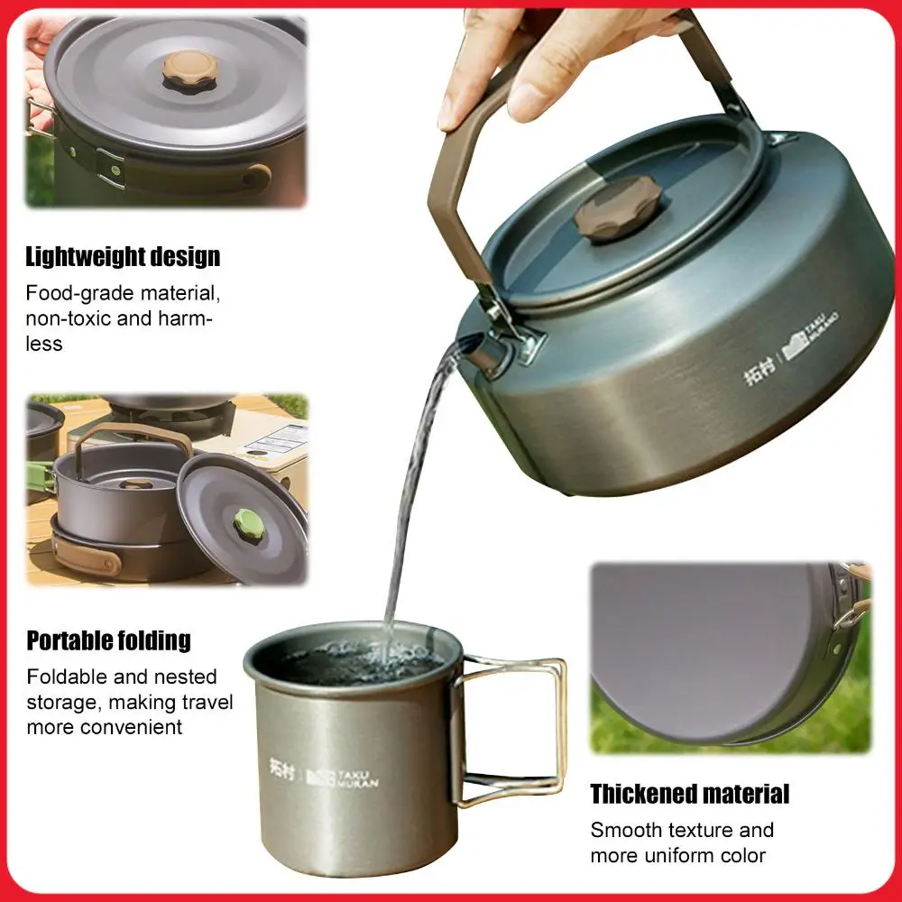 

Набор из 3 походных кастрюль и сковородок, портативный набор для приготовления пищи на природе, походный кухонный набор для кемпинга, походов и пикников