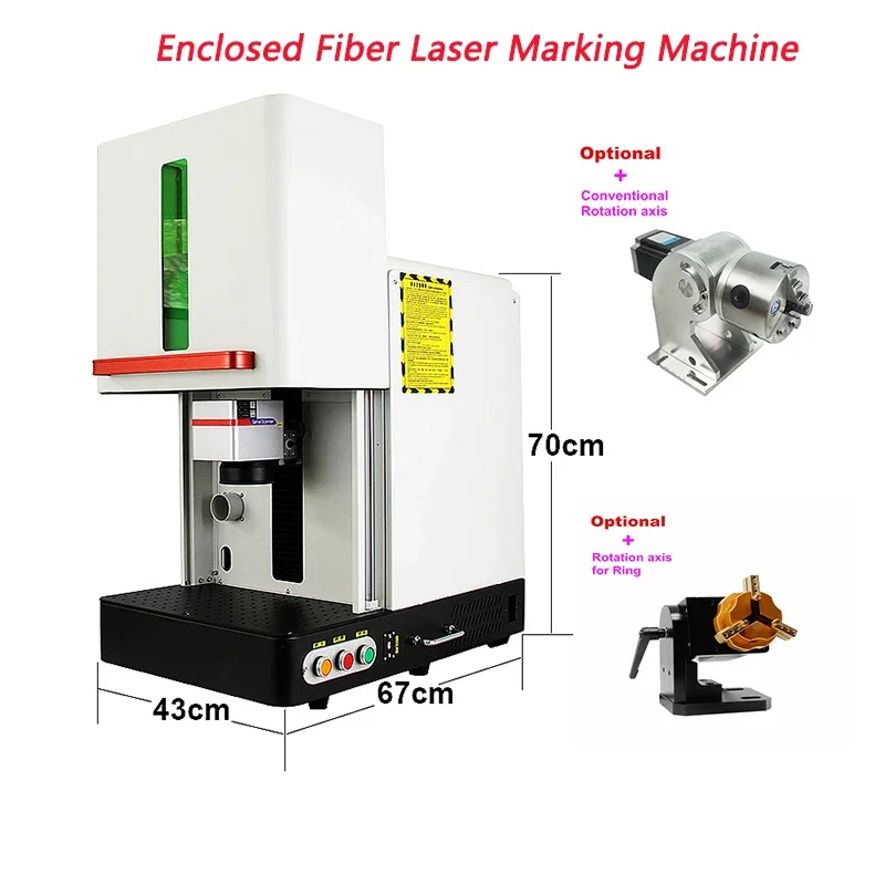 

Оптоволоконная лазерная маркировочная машина 20/30/50 Вт, Модернизированная вращающаяся ось, вращающийся ролик, максимальная ось Raycus JPT, металлическая гравировальная машина