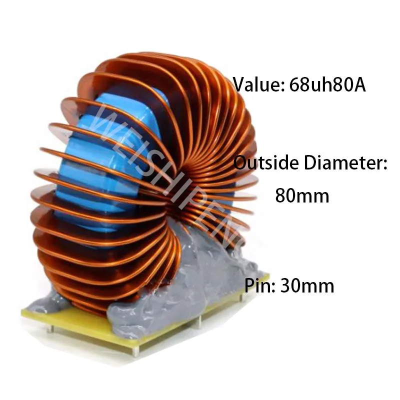 68uh80A High Current High Power Inductor DC Filtering Iron Silicon Flat Wire Inductance For Photovoltaic Inverter