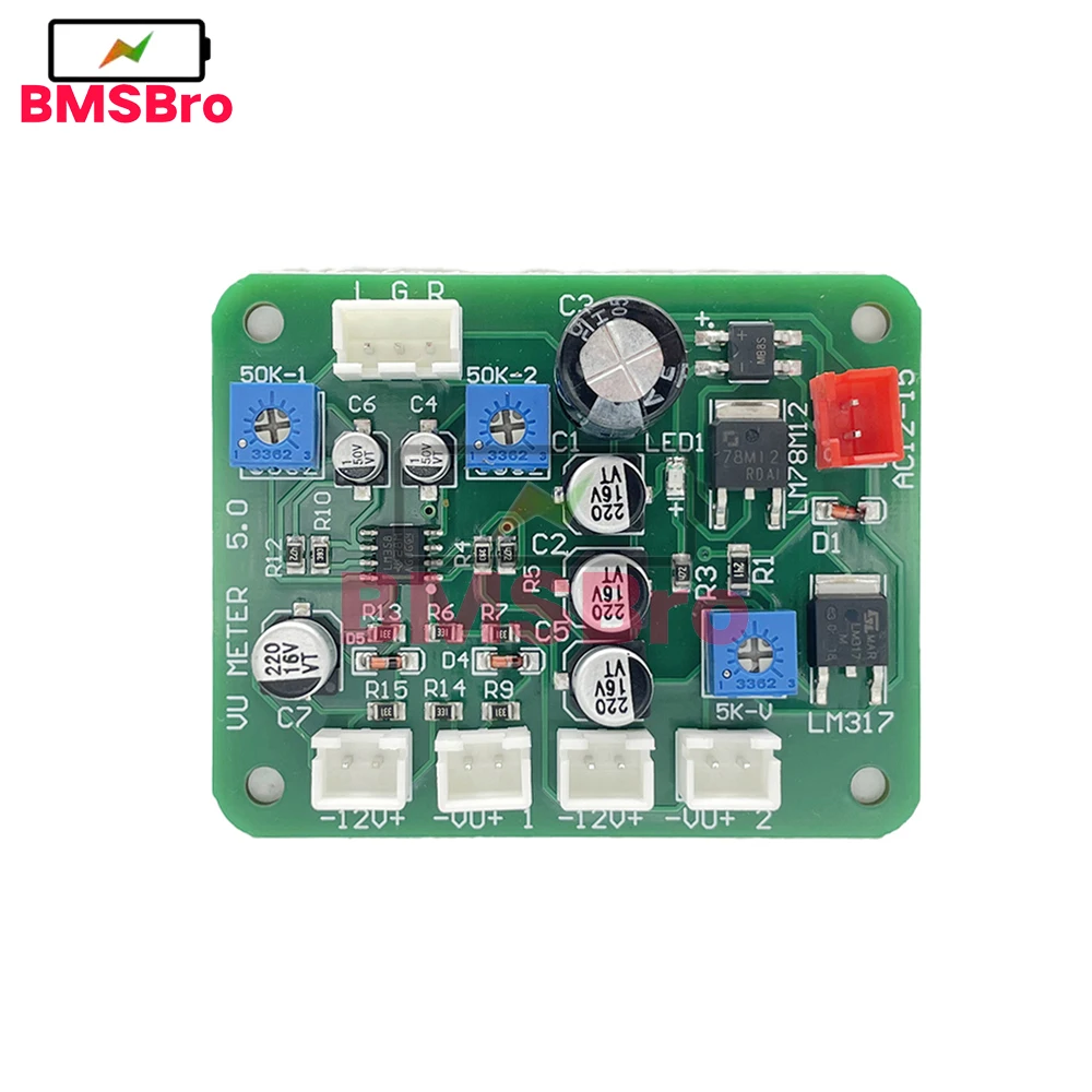 VU Level Audio Meter Stereo Amplifier Board+2pcs VU Meter 9-12V DC Stereo Amplifier Board Level Indicator with Driver Module