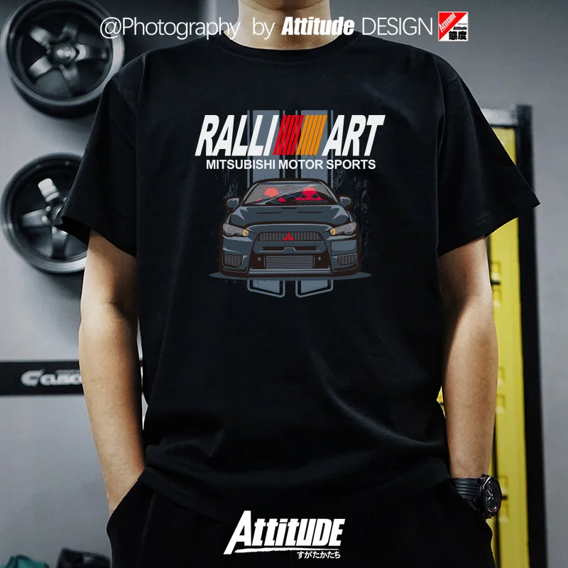 

2025 Japan JDM Modified Car Evolution Wing God Evo Rally Art Trend Men and Women's High Quality Short-sleeved T-shirt
