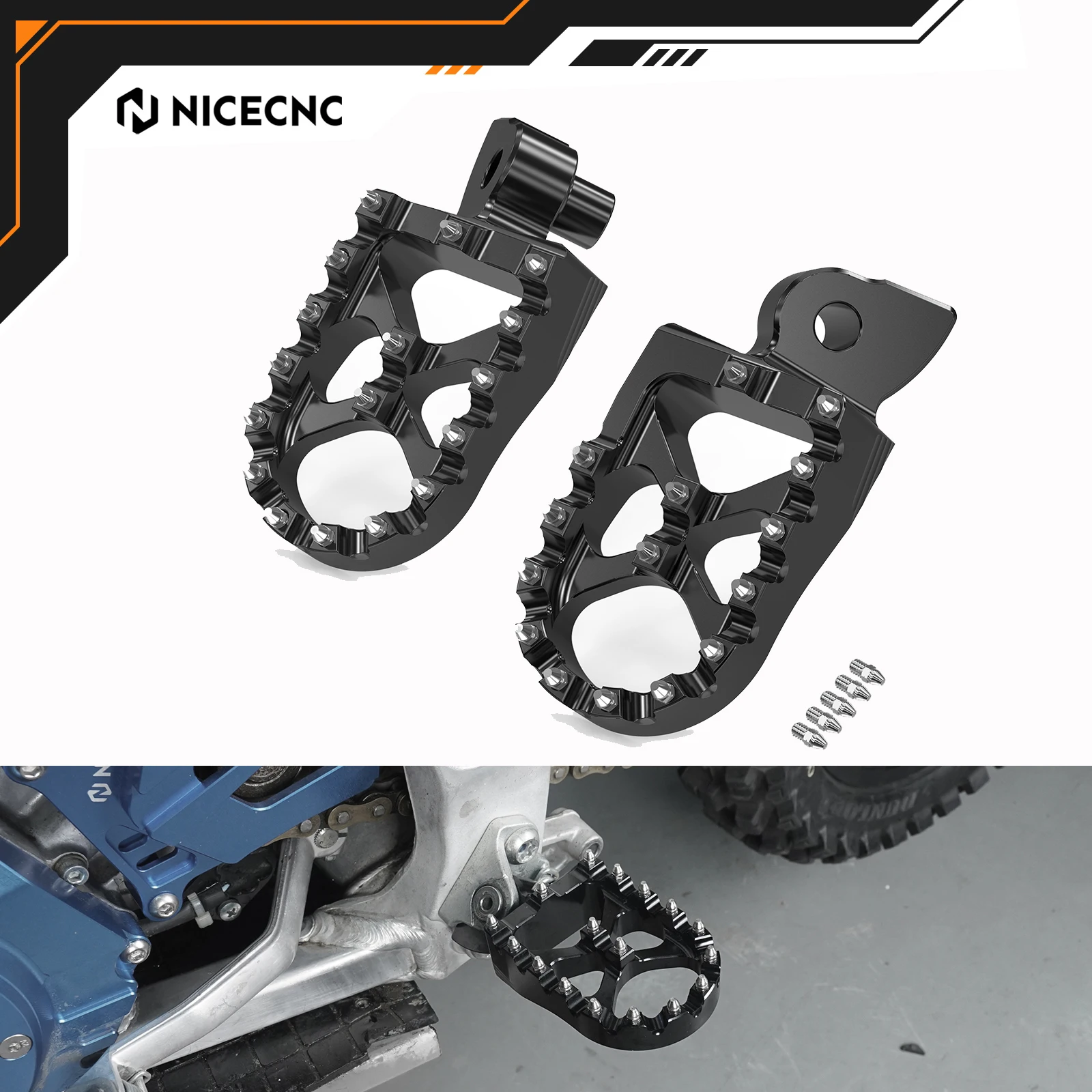

NICECNC For Yamaha YZ125 YZ250 1998-2019 YZ250F YZ450F WR250F WR450F YZ65 YZ85 YZ125X YZ250X YZ250FX YZ450FX Footrests Foot Pegs