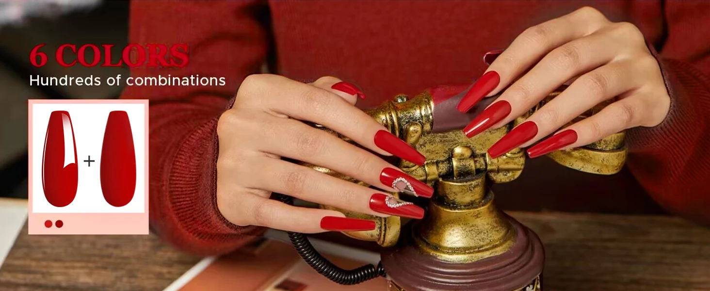 28 g/Topf, sehr feines Valentinstag-Farben, rotes Glitzer-Tauchpulver-System, Acryl-Tauchpulver als Nagelgel-Nagellack-Effekt – Detail 3
