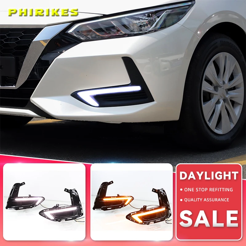 

1 Pair LED Daytime Running Light Car Accessories Waterproof 12V DRL For Nissan Sentra Sylphy 2019 2020 Fog Lamp Decoration