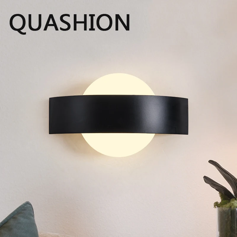 

LED Wall Lamp Nordic Creative Acrylic Iron Wall Lights for Bedside Bedroom Indoor Lighting Round/square Home Decor Lamps Sconces