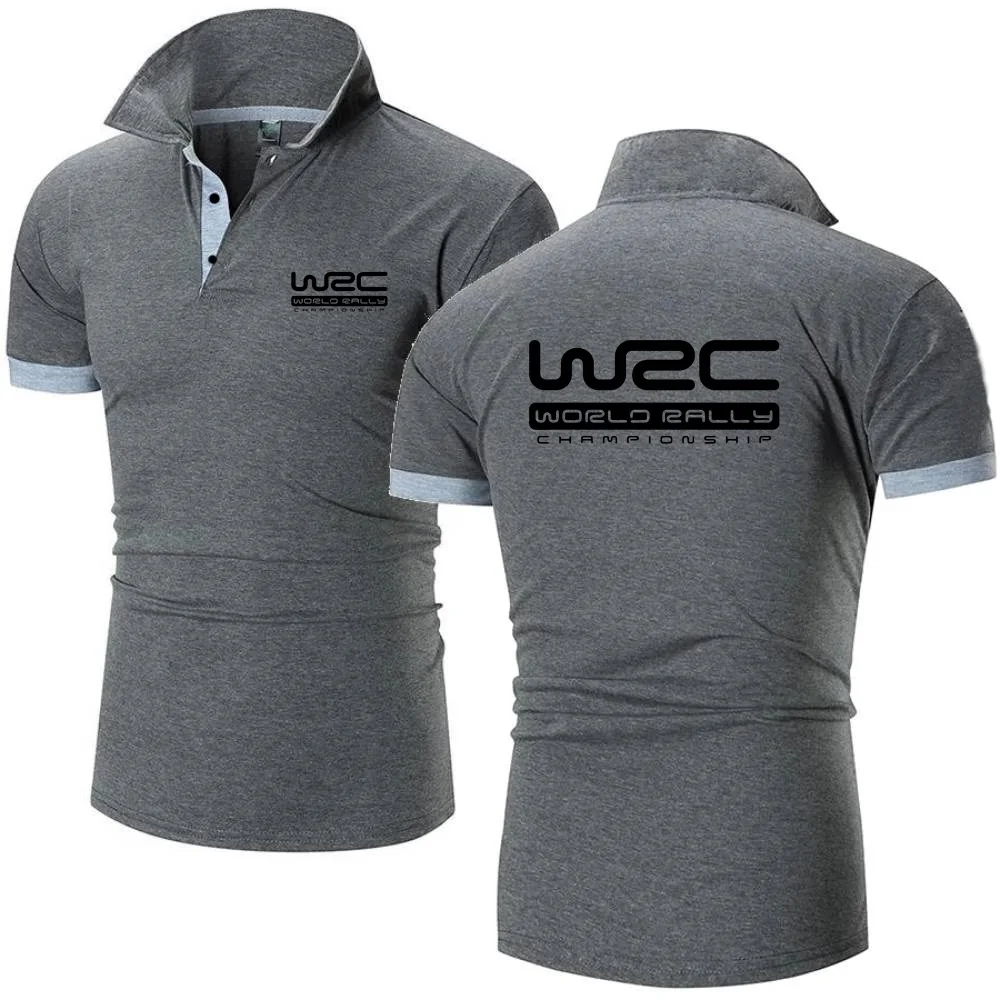 Polos hirts Büro männlich Revers T-Shirt klassische Polos World Rallye Meisterschaft Wrc Herren Kurzarm T-Shirt Mesh Baumwolle Tops T-Shirt