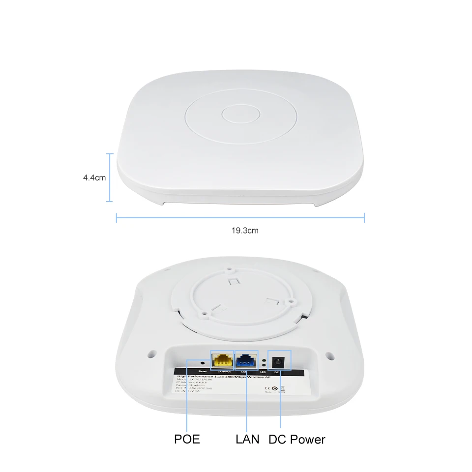 KuWFi Teto AP WIFI 6 1800Mbps Sem Fio 5.8G e 2.4G WIFI Router Ponto de Acesso WiFi Amplificador de Sinal AP Interno com 48V POE Power