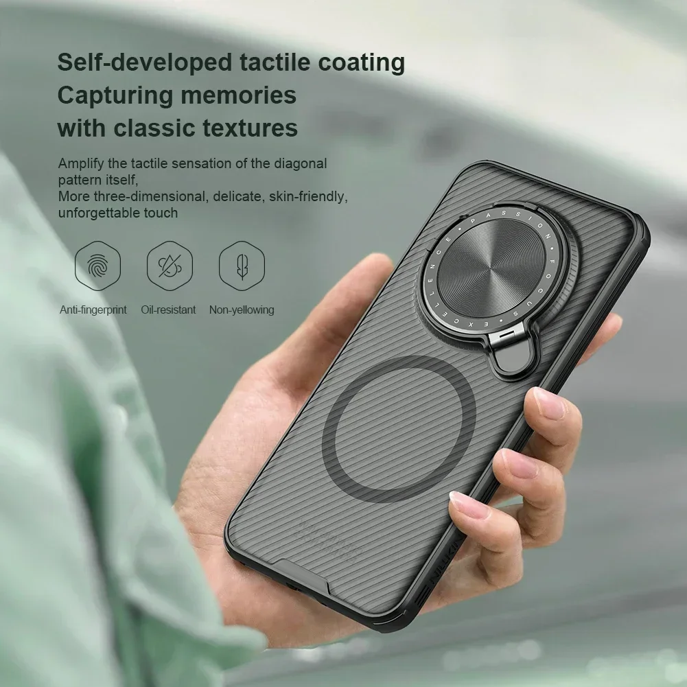 NILLKIN Micro-transparent Magnetic Case for Honor Magic 7 Pro, Flip Lens Cover with Kickstand, MagSafe, Anti-Drop, Skin-Friendly