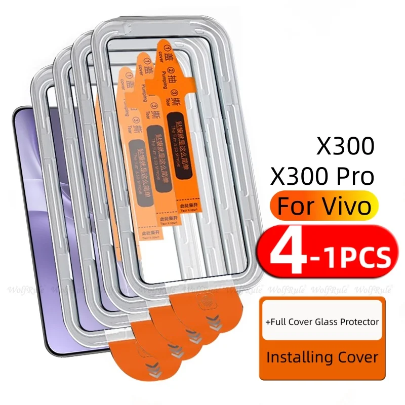 1/2/3/4 шт. для Vivo X300 Pro, защитное стекло Vivo X300, закаленное стекло, защитное стекло 9H HD с полным покрытием, защита от пыли, защитная пленка для экрана Vivo X300 Pro