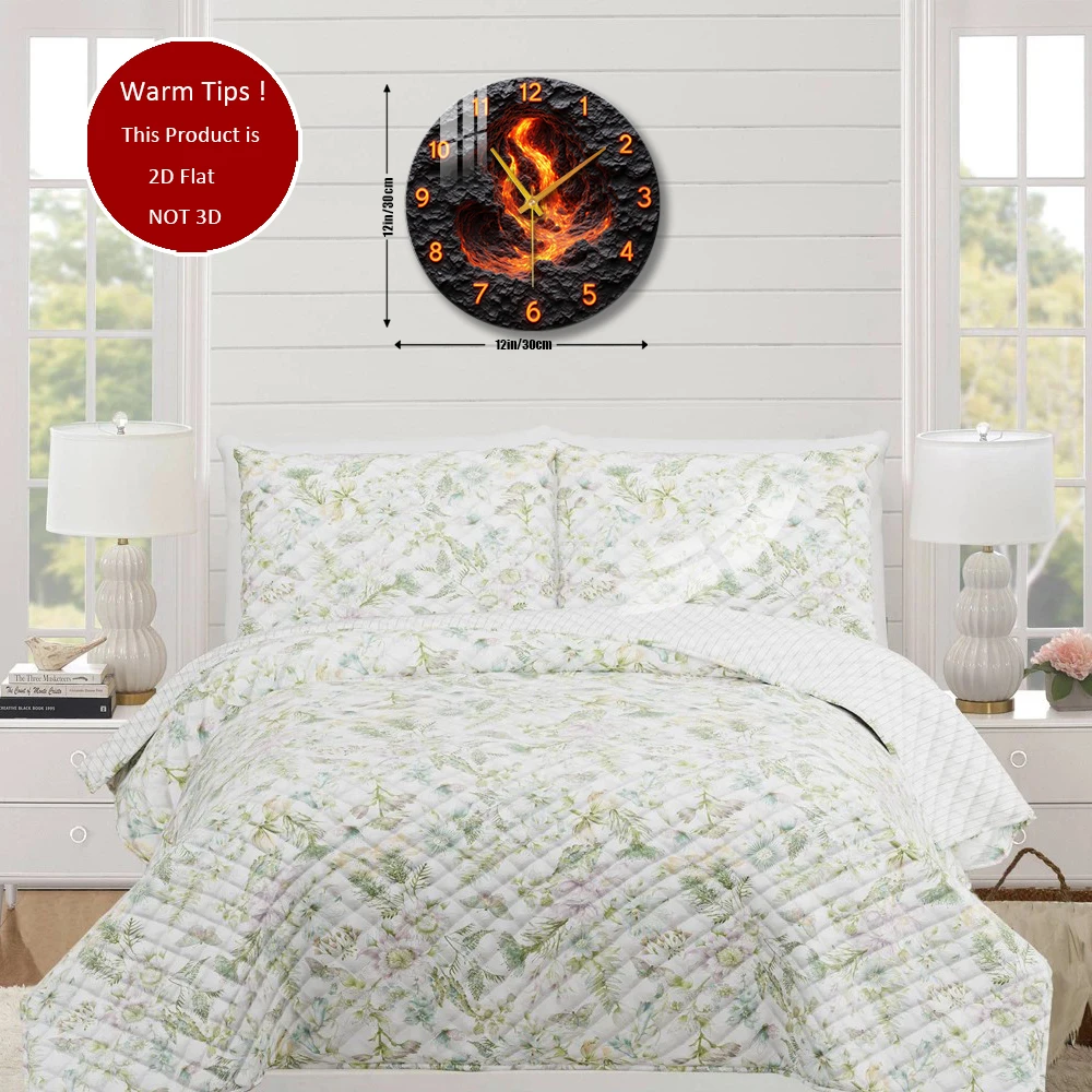 Tempered Glass Wall Clock Lava Flow Volcano Crater Clock Suitable For House Home Room Wall Decor or Tabletop Display Anywhere