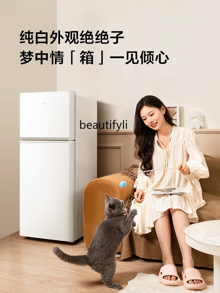 Mini Double Door Freeze Storage Small Refrigerator Rental Dormitory Home Convenient Apartment