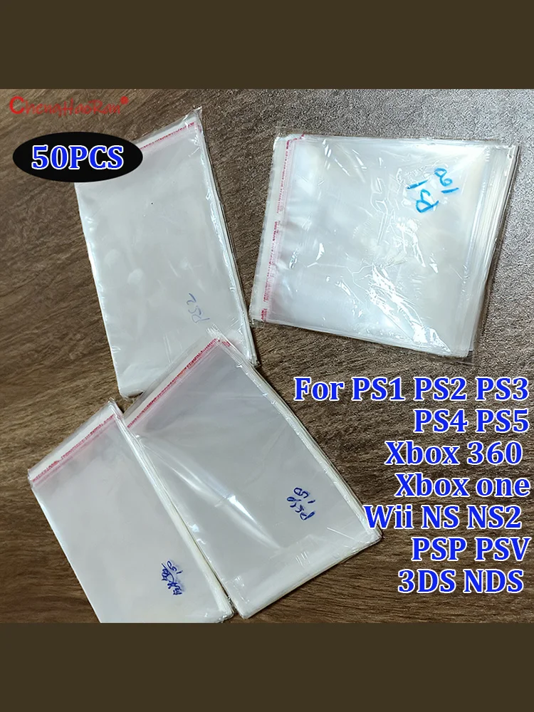 50 SZTUK Samoprzylepnych Torebek Ochronnych na PS1 2 3 NS NS2 Box PS4 Iron Box PS5 Box PSP PSV Xboxone Wii Box, Pyłoszczelne, Odporne na Wilgoć — zdjęcie produktu 6