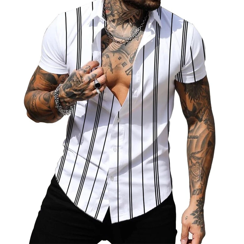 

Men's shirt pattern shirt 3D printed shirt outdoor street short sleeved V-neck clothing fashion designer casual and comfortable