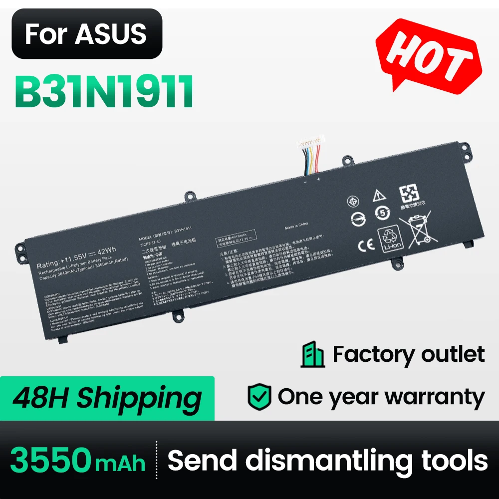 

Keyuan B31N1911 Laptop Battery Compatible TP420UA/TP420IA/F413 for ASUS VivoBook Flip 14 TM420IA/M413DA/M413/TP470EZ/TP470EA
