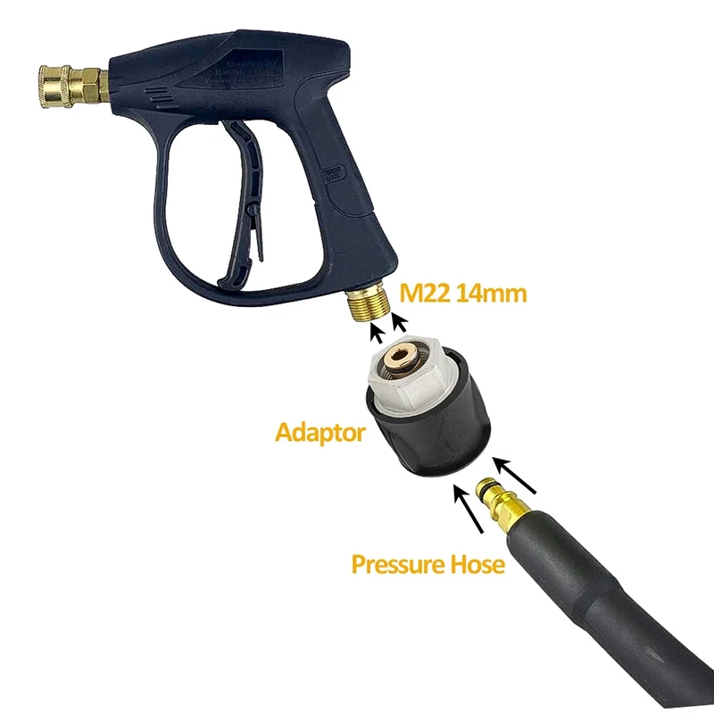 Imagem -03 - Lavadora o Conector da Mangueira Conversor Máquina de Energia Interface de Conversão de Pistola de Água para Bosch Karcher Lavor Nilfisk de Alta Pressã M22