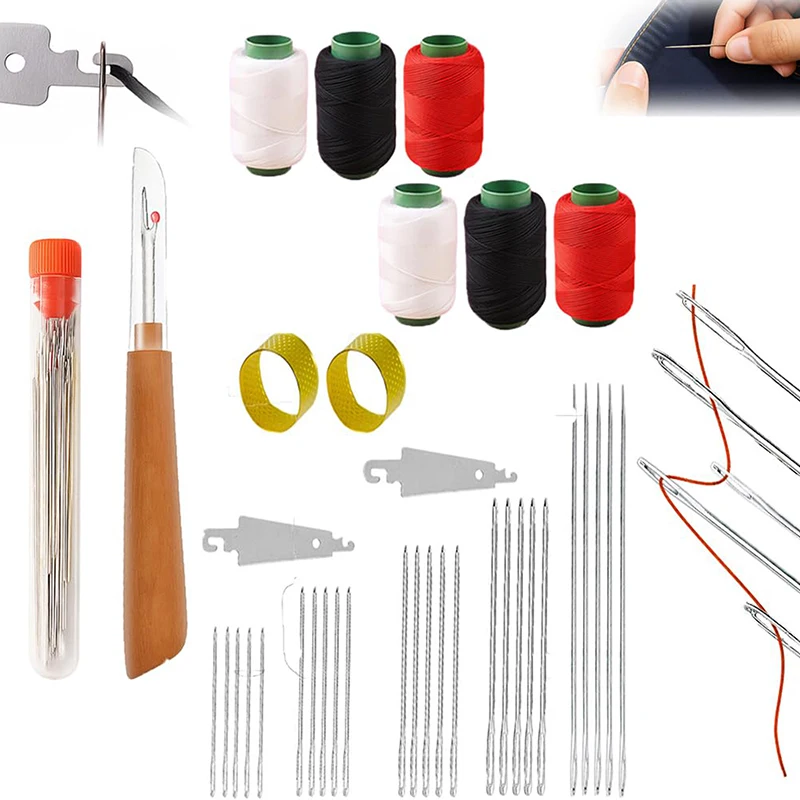 Comprehensive 37-Pieces Set of Large Eye Sewing Needles Ideal for Home Craft and Apparel Sewing, Comes with Practical Tools