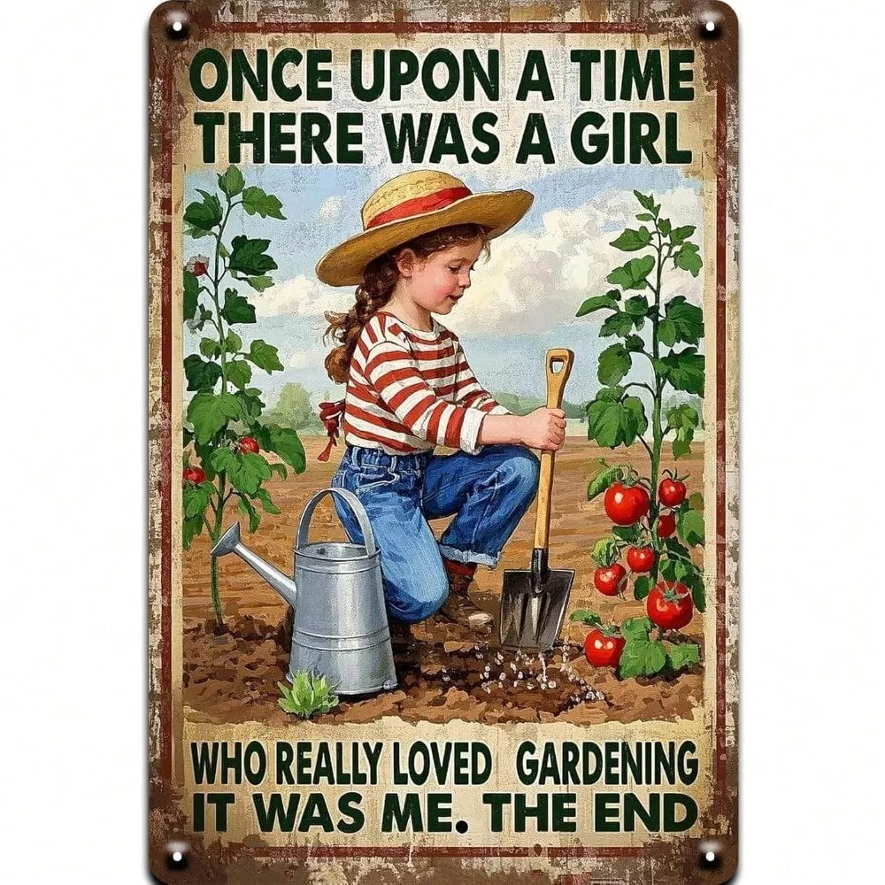 

Vintage Metal Sign for Garden Wall Art Outdoor Patio Decor Cute Gardening Gift