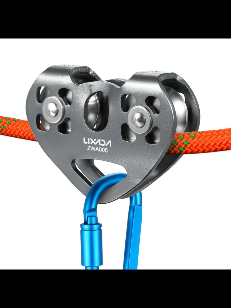 Lixada 30kN kabelwagenkatrol met kogellager Klimmen speleologie Aloft Work Rescue - afbeelding 2