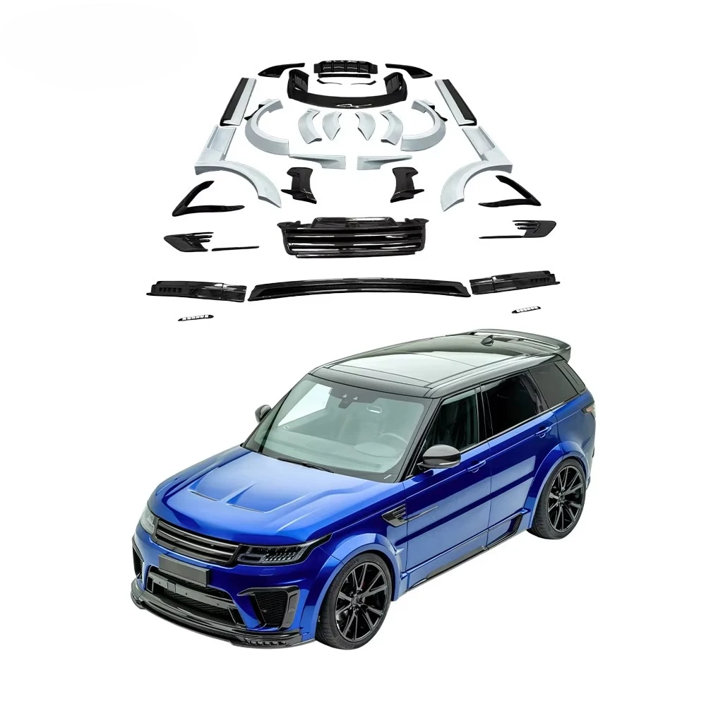 MSY Style Carbon Fiber Wide Body Kit for Range Rover Sport SVR Front Rear Bumper Engine Hood Fender Side Skirts Aero Parts