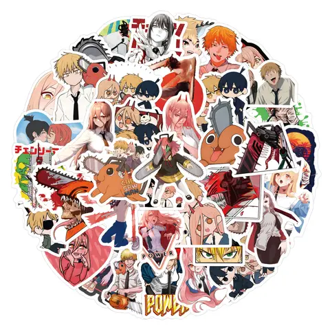 60PCS Chainsaw Man Stickers Graffiti Stickers DIY Diary Phone Case Handmade Scrapbook Aesthetic Stickers